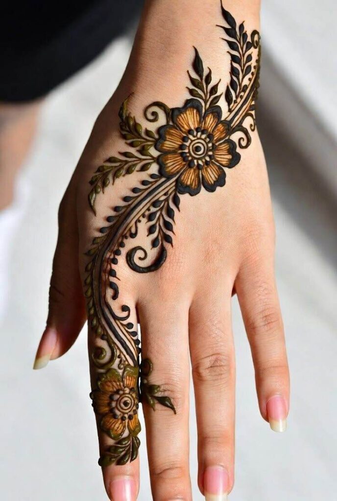 Floral  Arabic Mehndi Designs