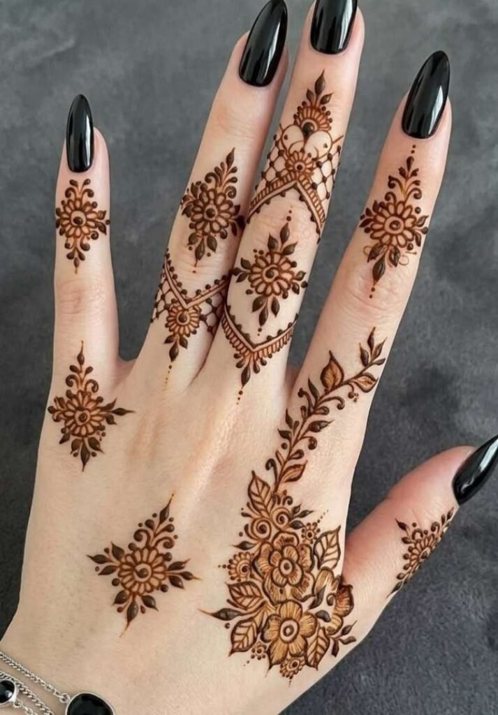 Simple finger mehndi pattern