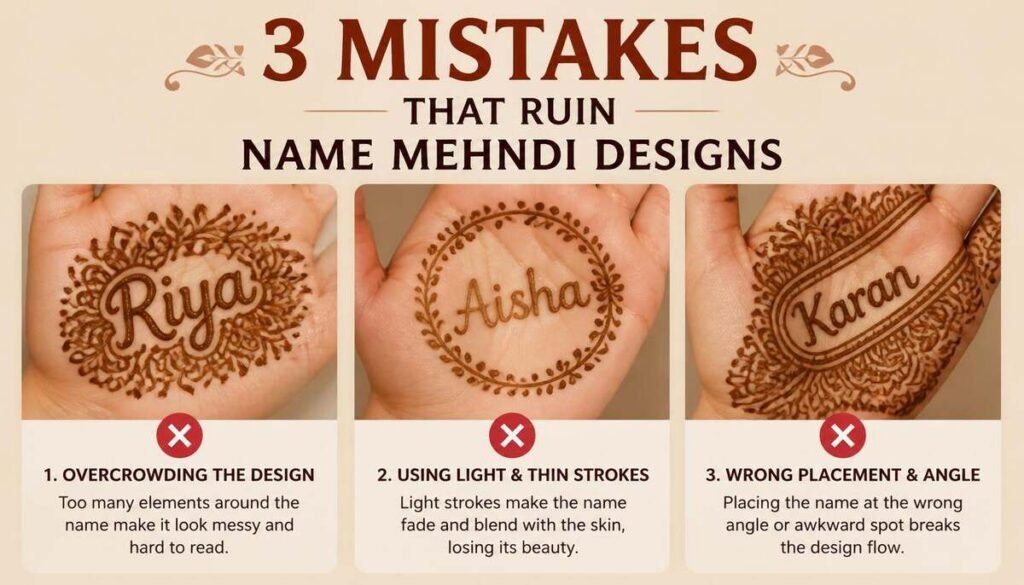 3 Mistakes That Ruin Name Mehndi Designs