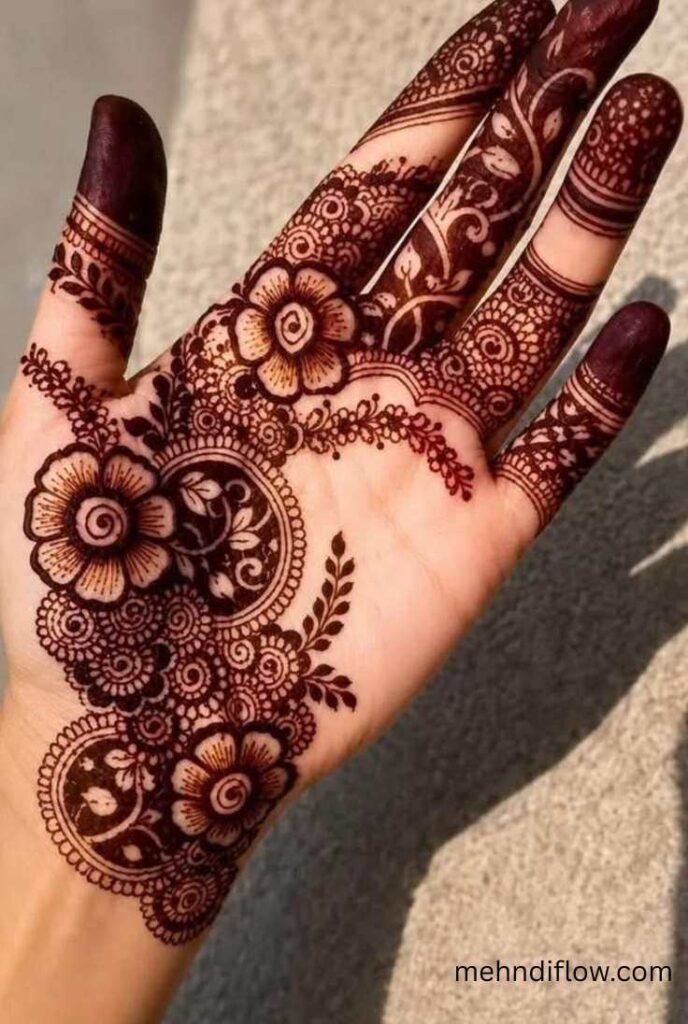 Latest Arabic Henna Design for Front Hand