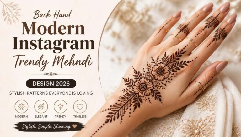 Back Hand Modern Instagram Trendy Mehndi Design 2026 Stylish Patterns Everyone Is Loving - Back Hand Modern Instagram Trendy Mehndi Design
