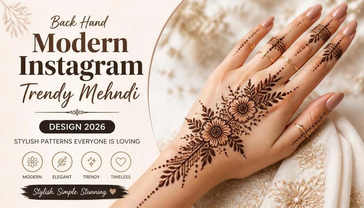 Back Hand Modern Instagram Trendy Mehndi Design 2026 Stylish Patterns Everyone Is Loving - Back Hand Modern Instagram Trendy Mehndi Design
