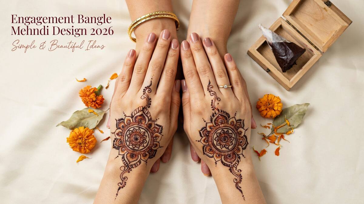Engagement Bangle Mehndi Design 2026 Simple & Beautiful Ideas - Engagement Bangle Mehndi Design