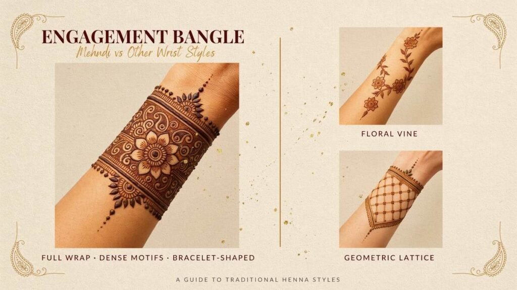 Engagement Bangle Mehndi vs Other Wrist Mehndi Styles - Engagement Bangle Mehndi
