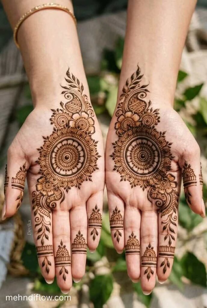 Beautiful Floral Front Hand Mehndi Pattern