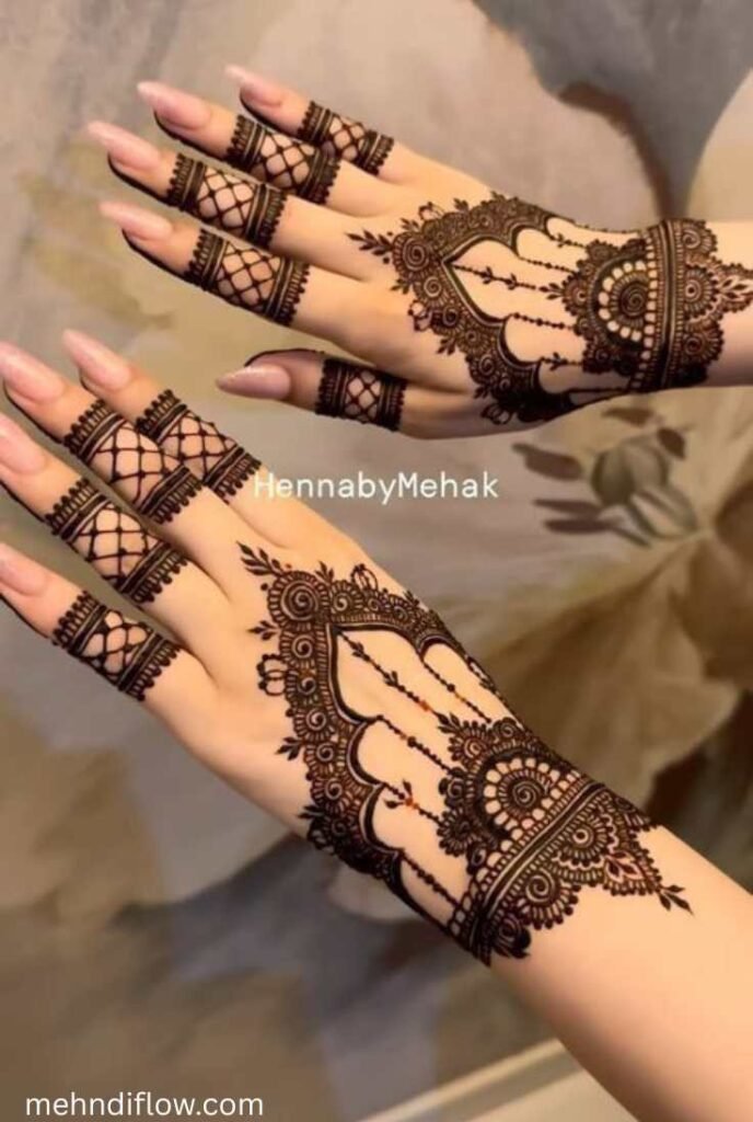 Jewelry Inspired Front Hand Mehndi Design