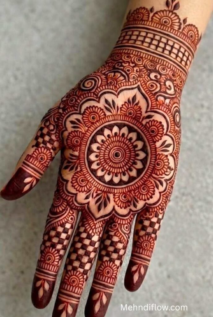 Traditional Mandala Front Hand Mehndi Design