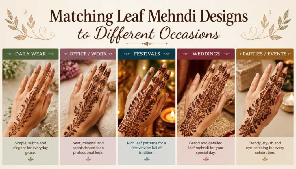 Matching Leaf Mehndi Designs to Different Occasions