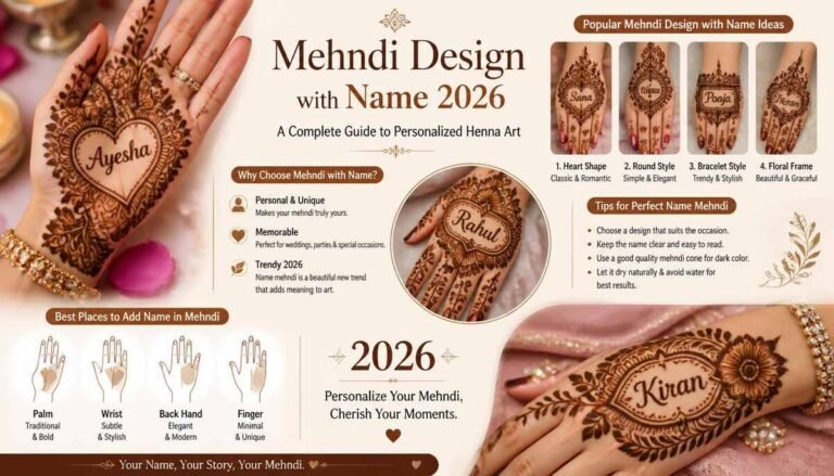Mehndi Design with Name 2026 A Complete Guide to Personalized Henna Art -Mehndi Design with Name
