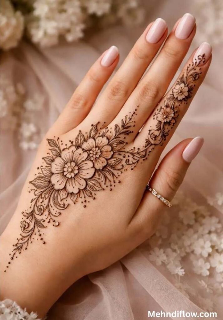 Minimalist Back Hand Mehndi Design
