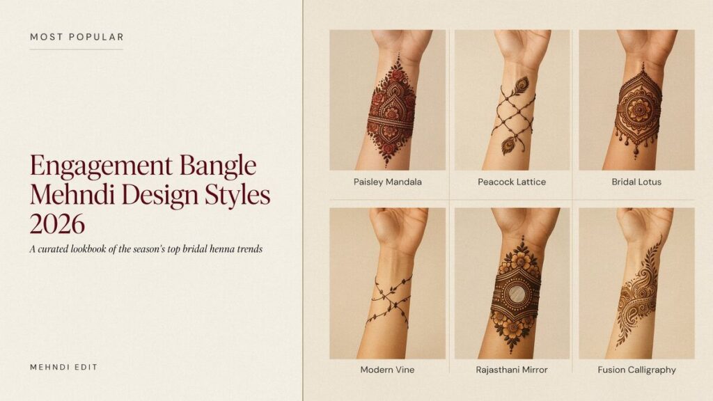 Most Popular Engagement Bangle Mehndi Design Styles in 2026 - Engagement Bangle Mehndi Design
