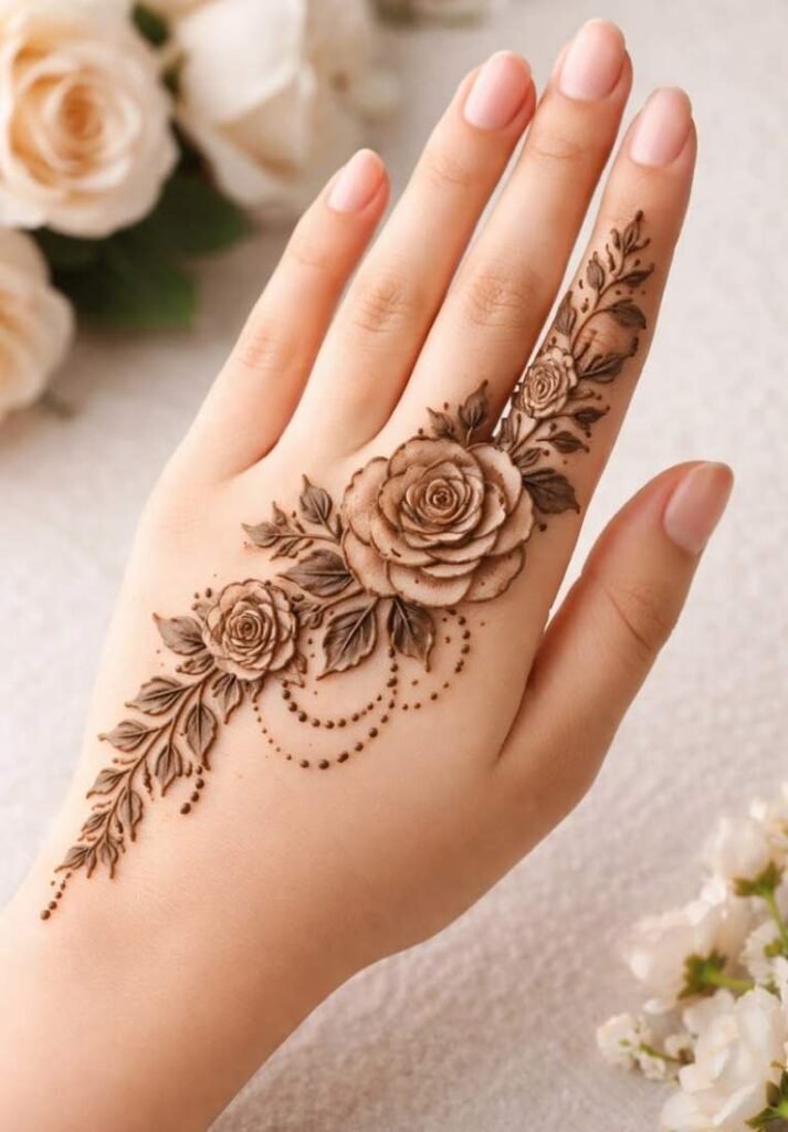 Rose Henna Tattoo Desig