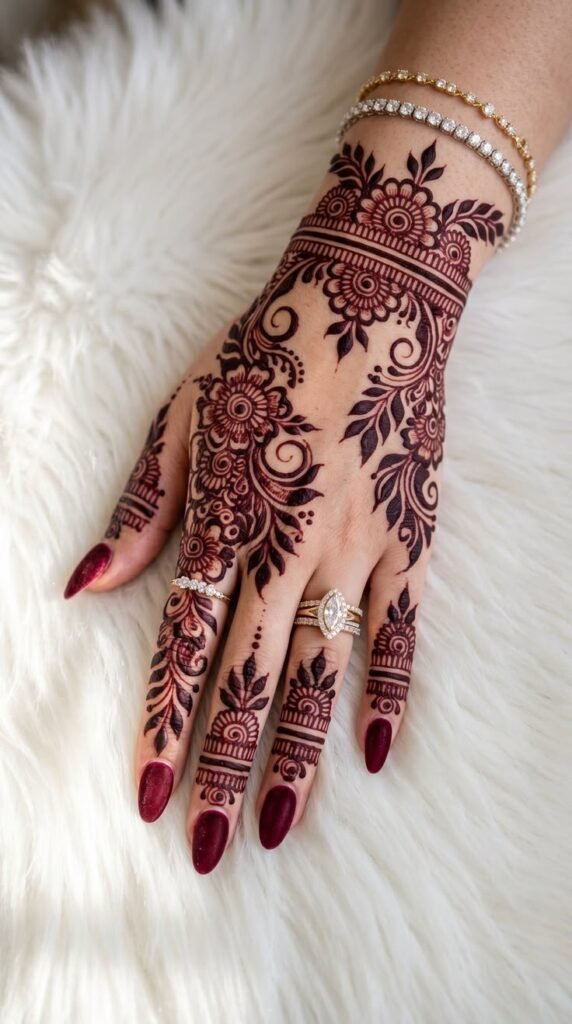 Royal Back Hand Mehndi Design - Instagram Stylish Back Hand Mehndi Designs