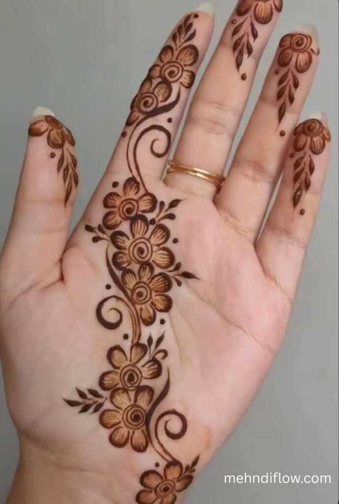 Minimal Front Hand Henna Pattern