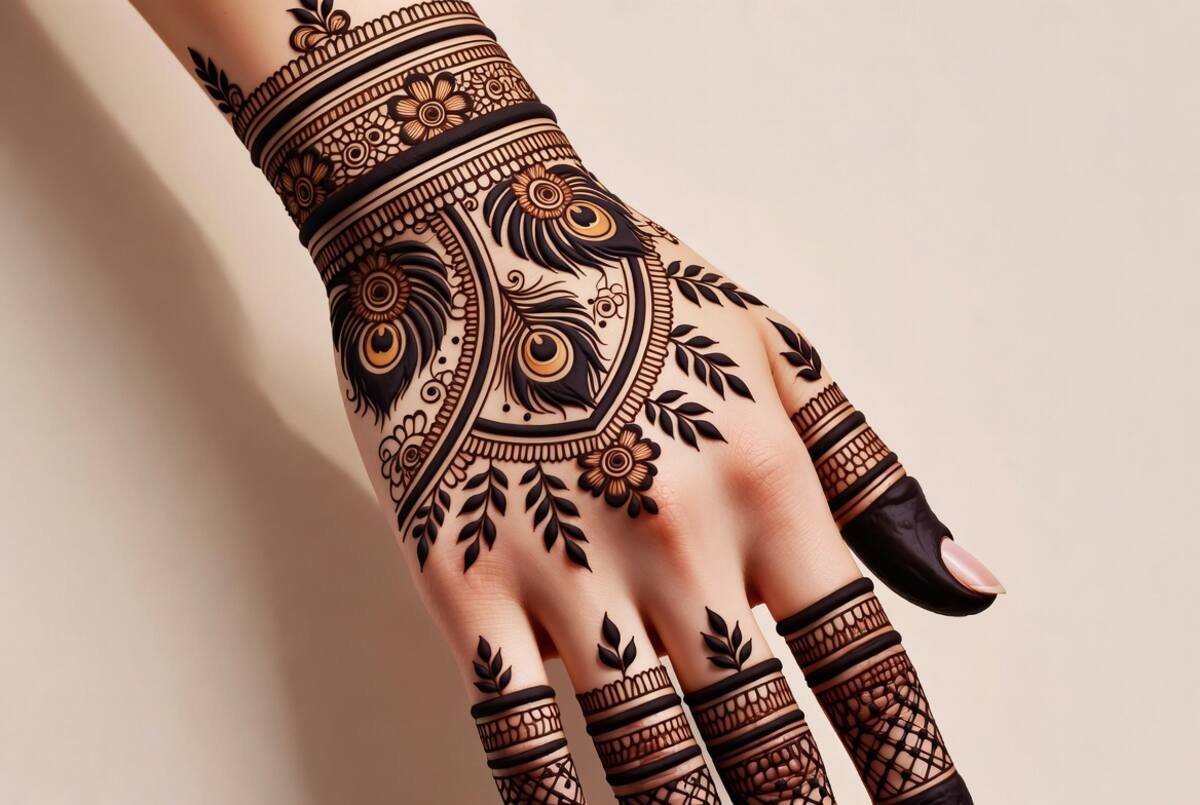Stylish Back Hand Mehndi Design 2026 (1)