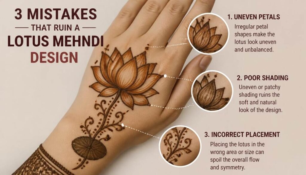 3 Mistakes That Ruin a Lotus Mehndi Design