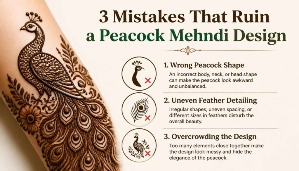 3 Mistakes That Ruin a Peacock Mehndi Design