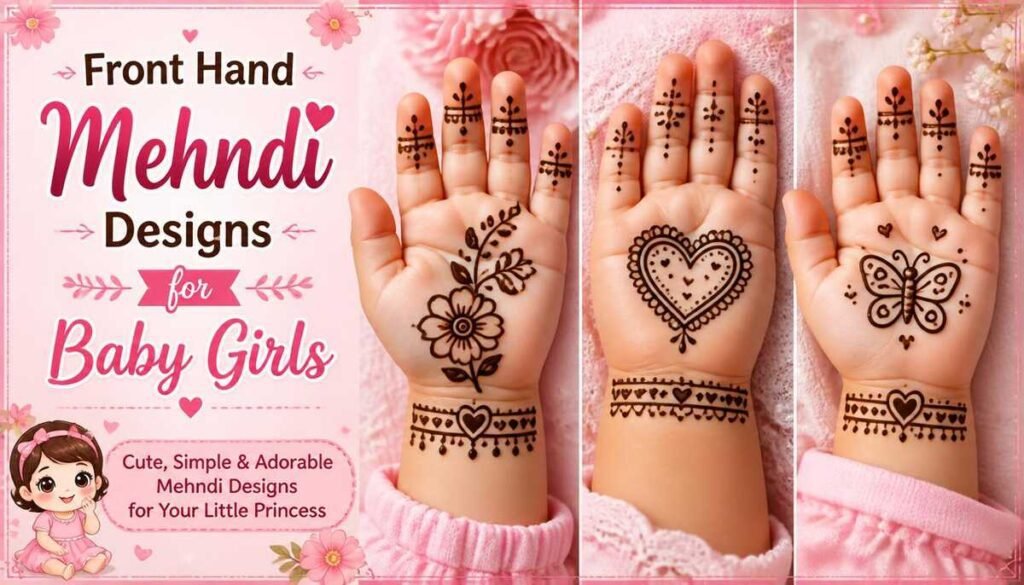Front Hand Mehndi Designs for Baby Girls