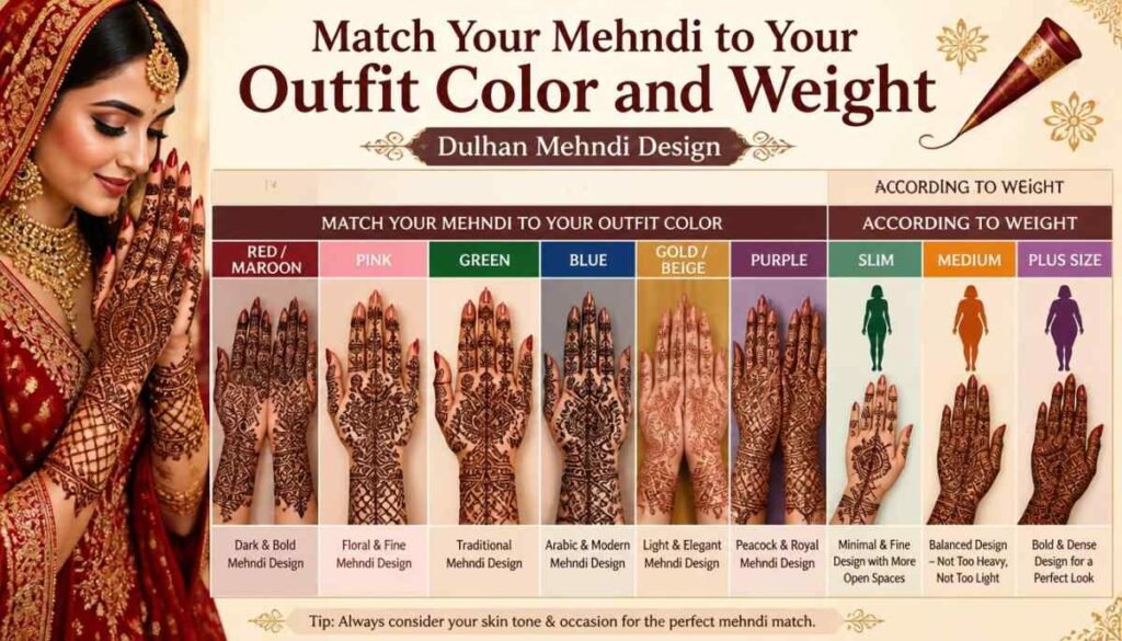 Match Your Mehndi to Your Outfit Color and Weight