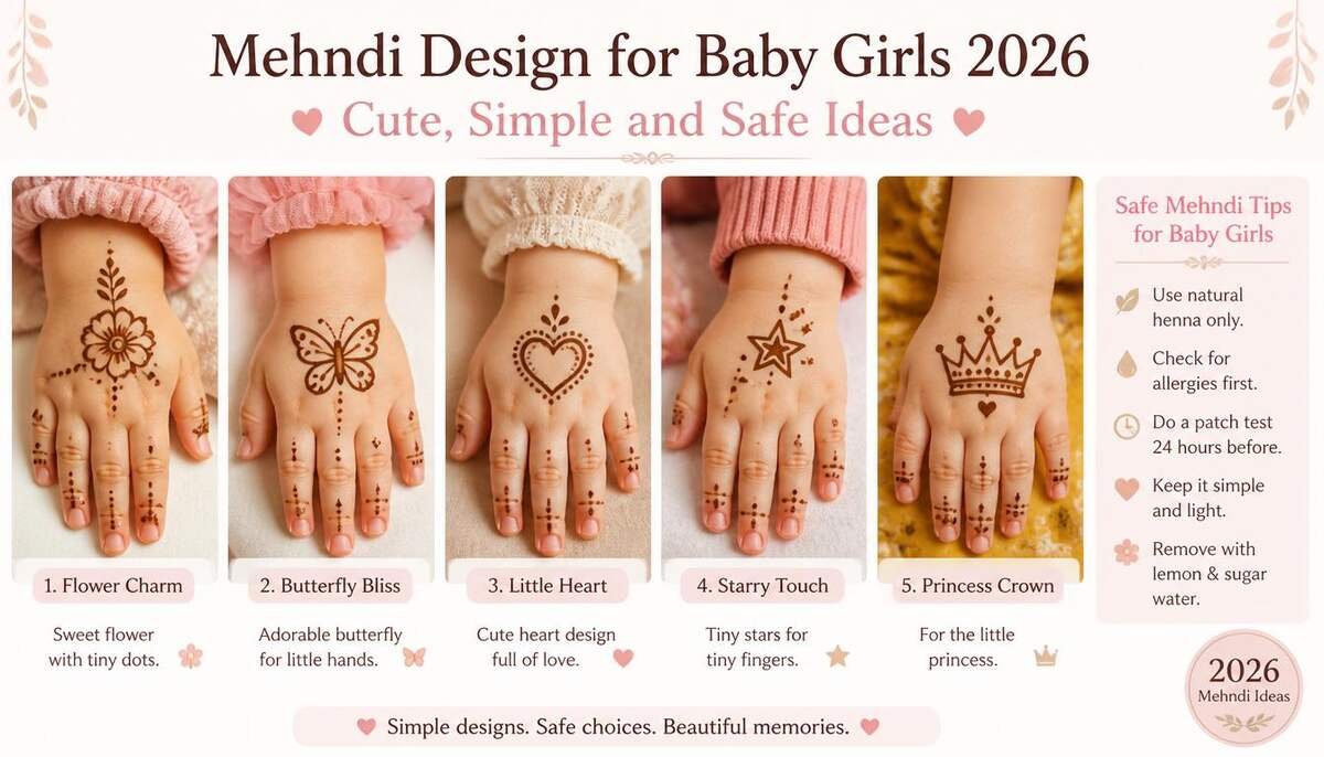 Mehndi Design for Baby Girls 2026 Cute, Simple and Safe Ideas-Mehndi Design for Baby Girls