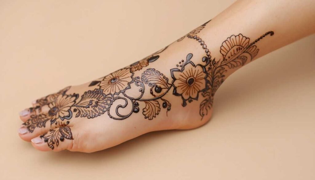 Simple Leg Mehndi Design  For Non-Bridal Occasions