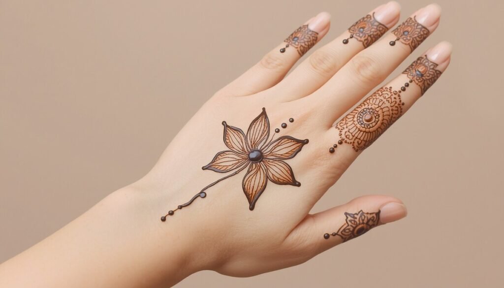 Simple Lotus Mehndi Design for Beginners