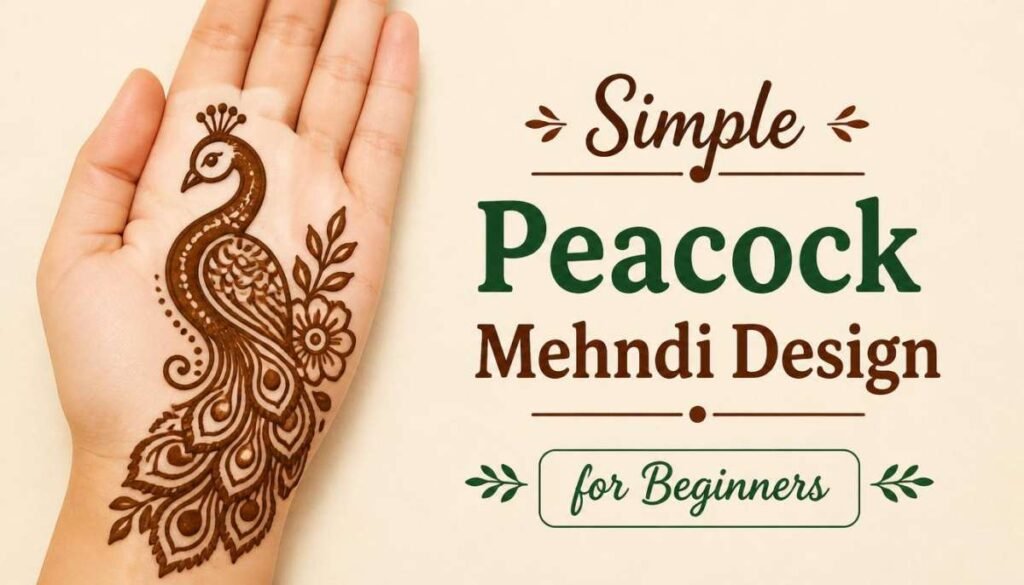 Simple Peacock Mehndi Design for Beginners