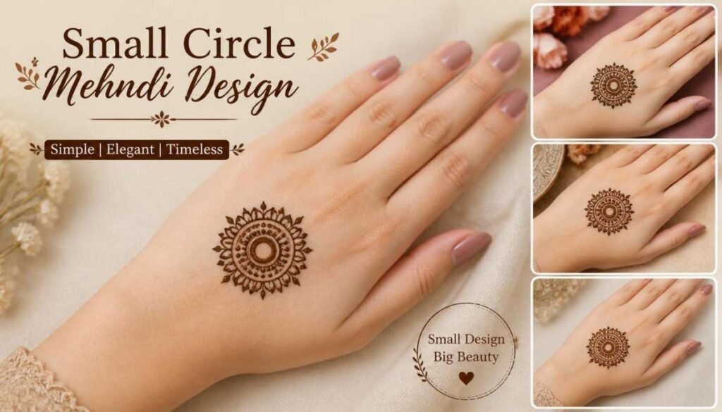 Small Circle Mehndi for Back Hand