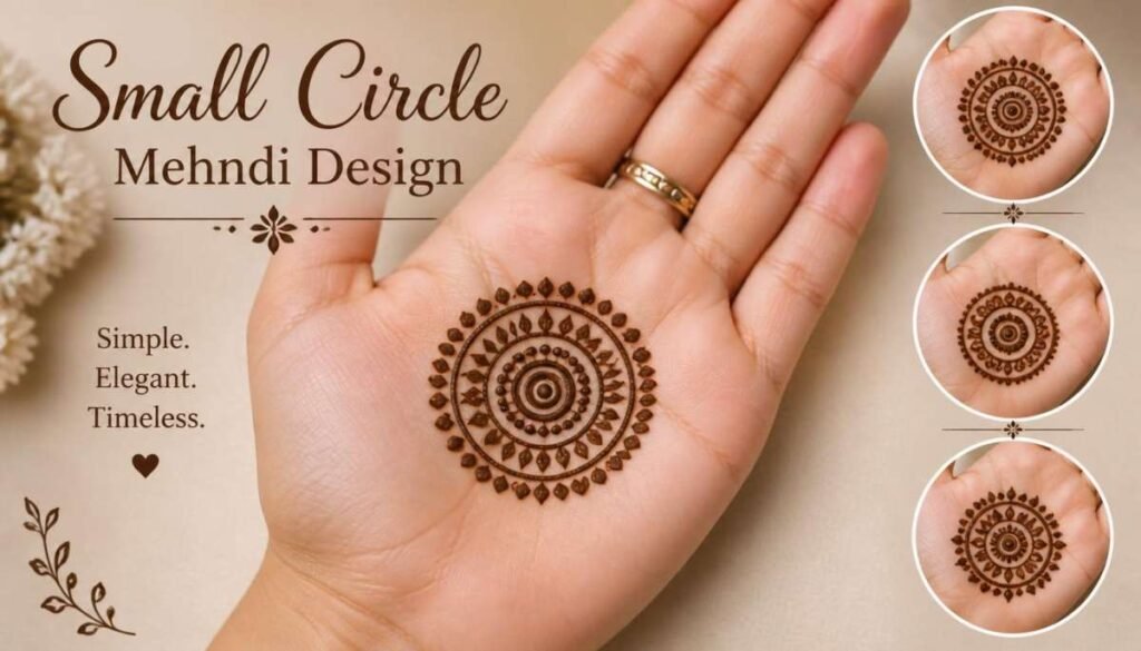Small Circle Mehndi for Palm