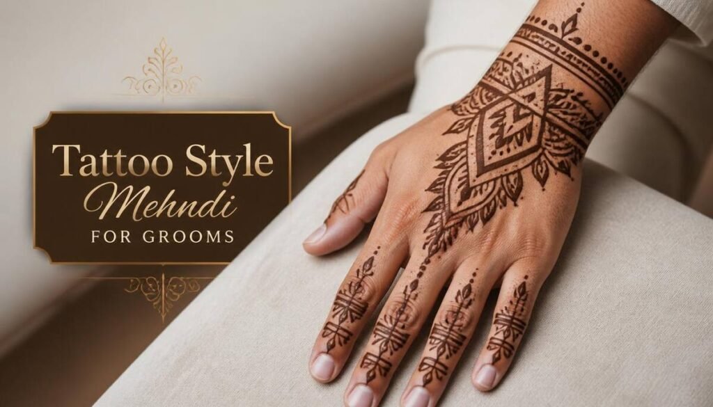 Tattoo Style Mehndi for Grooms