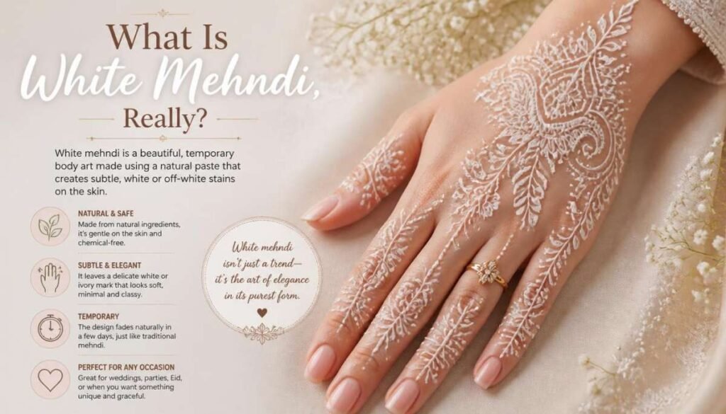 What Is White Mehndi, Really-White Mehndi Design