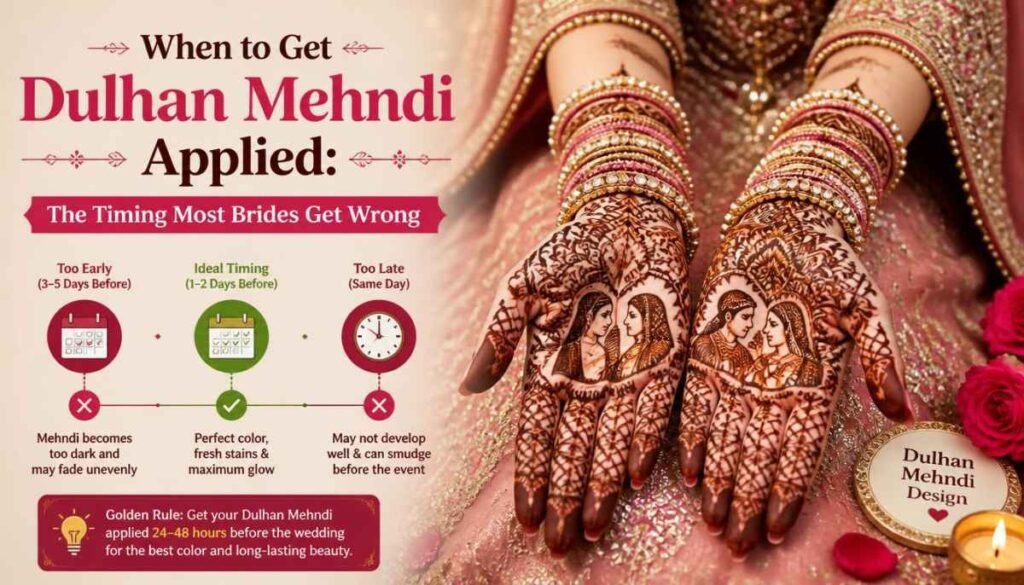 When to Get Dulhan Mehndi Applied The Timing Most Brides Get Wrong