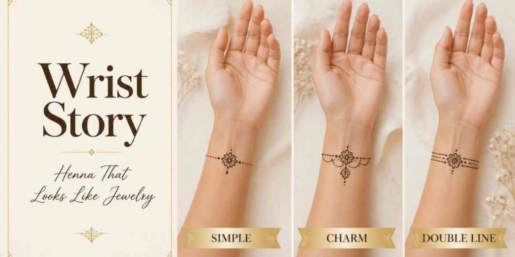 Minimal Mehndi with a Wrist Cuff or Bracelet Style
