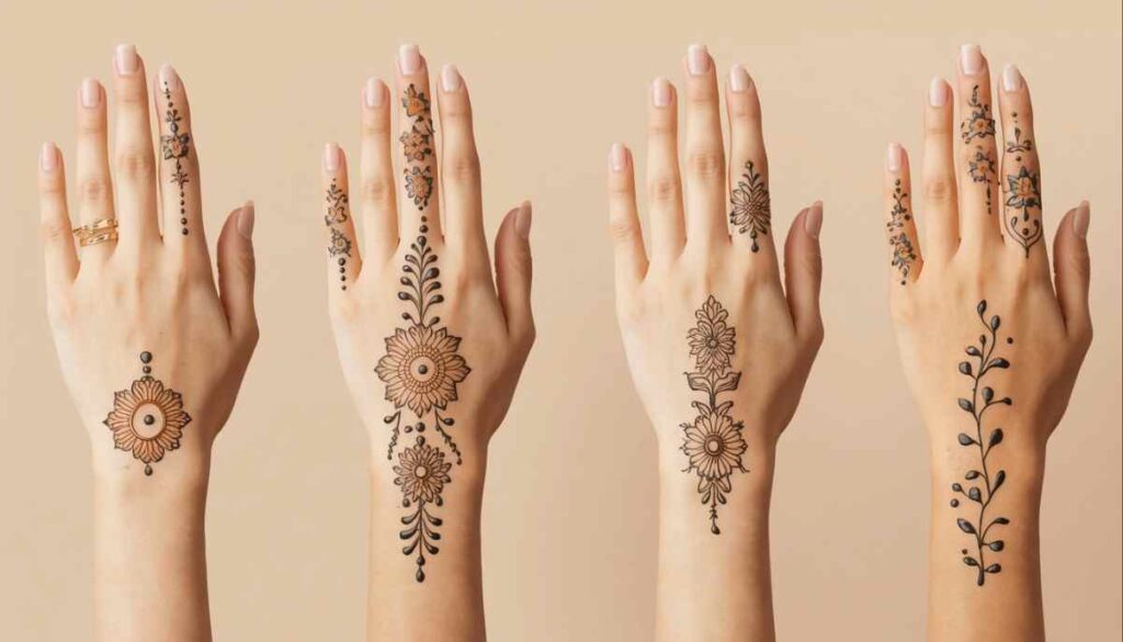  Different simple front hand mehndi styles for different occasions
