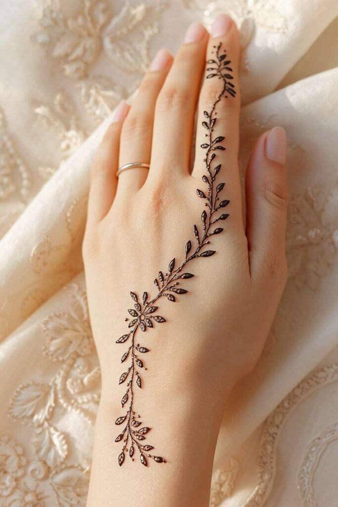  Beautiful simple front hand mehndi design idea
