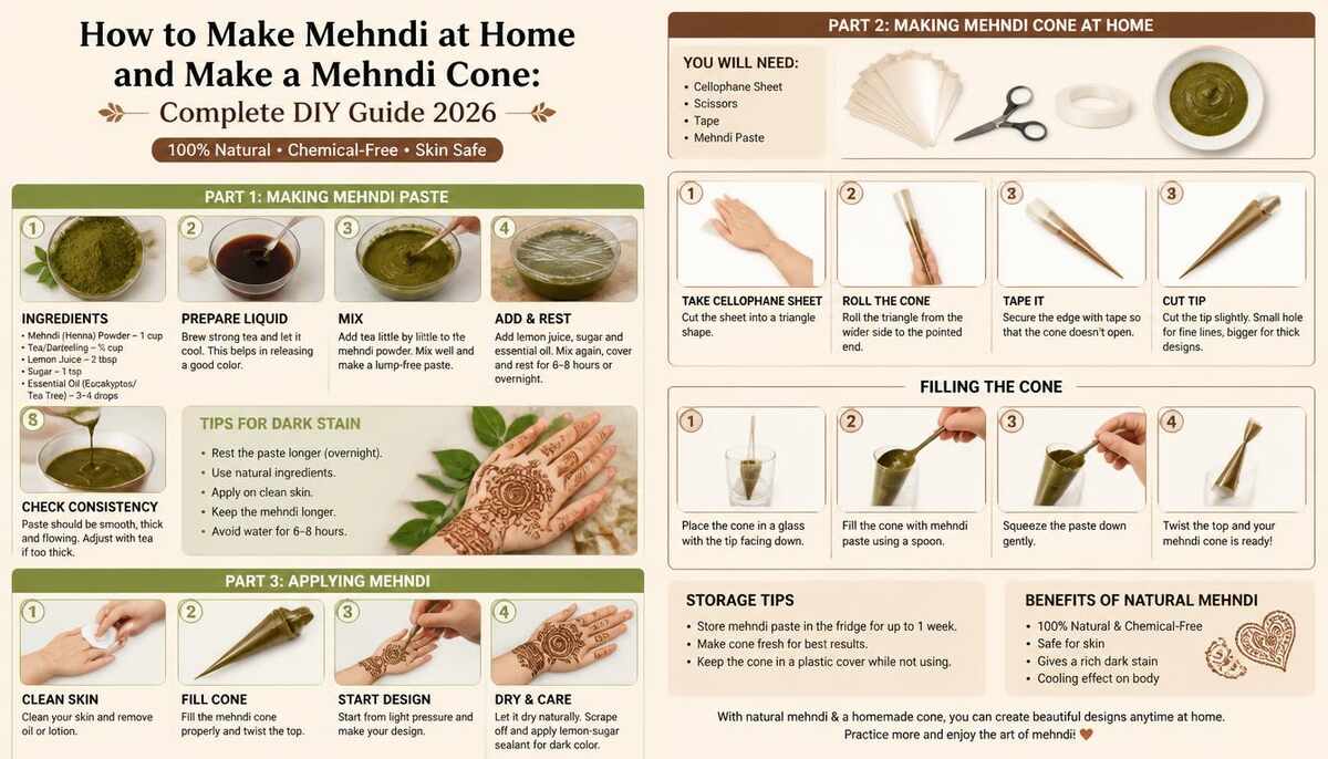 How to Make Mehndi at Home and Make a Mehndi Cone