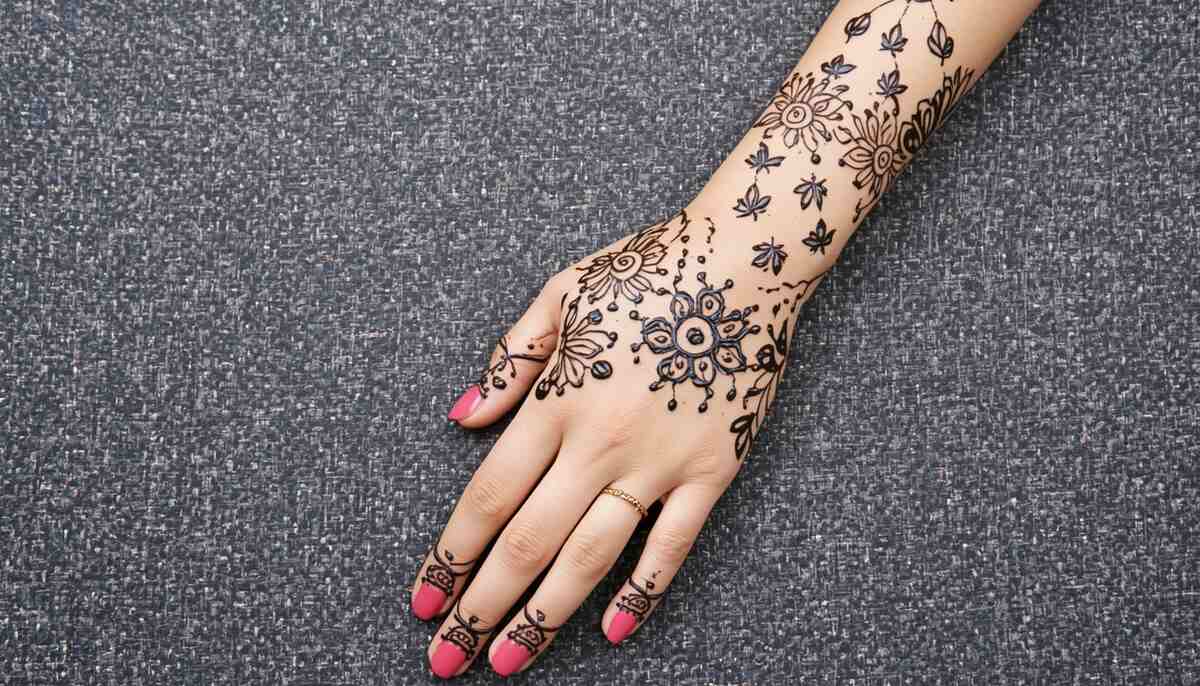 Simple Mehndi Design for Office Wear