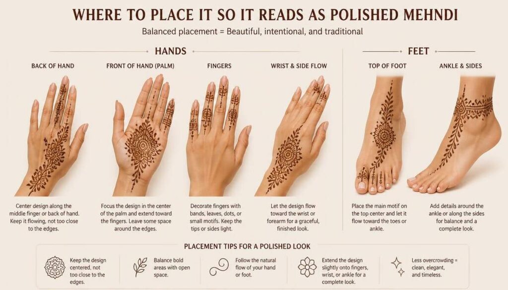 Inner wrist mehndi design hidden under sleeve for office wear"
