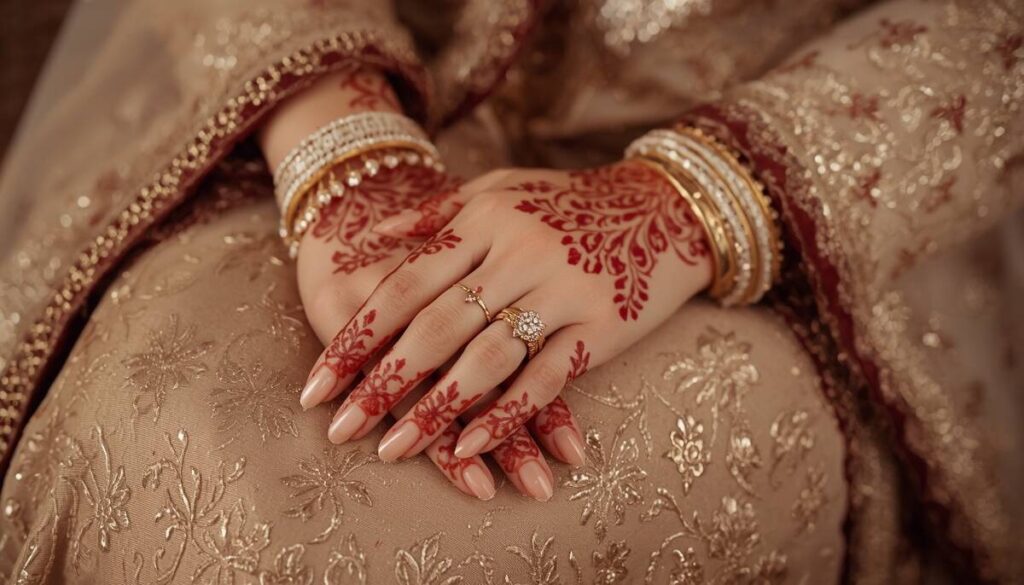 Tikki mehndi with delicate wrist bracelet design