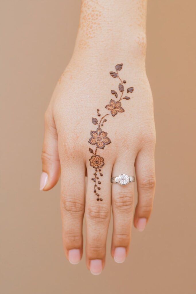 Simple tikki mehndi design for back hand