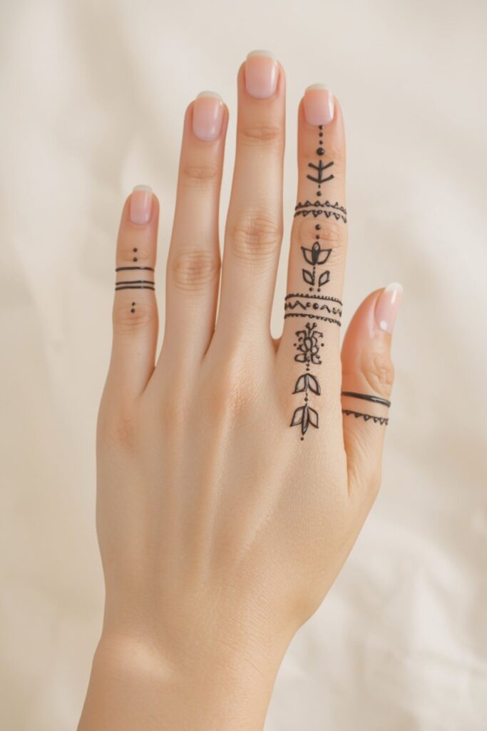 Minimal finger mehndi design for college girls
