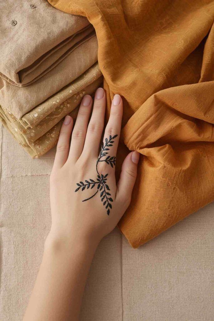 Choosing a college mehndi design to match an outfit
