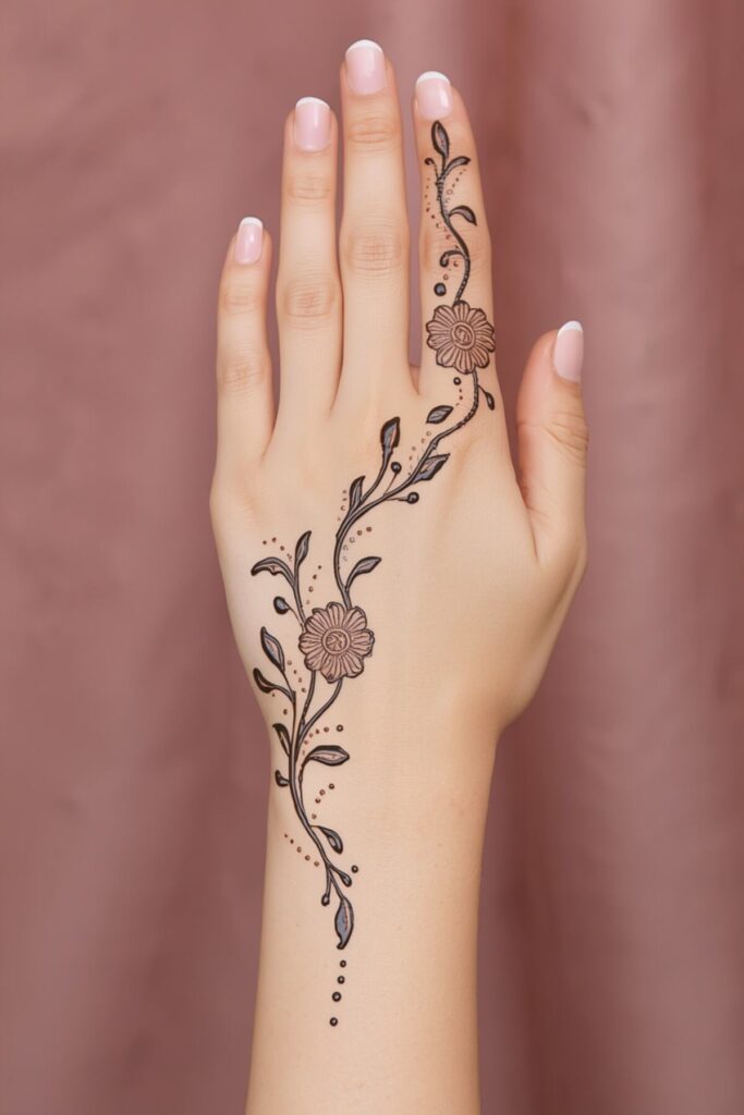 Arabic-inspired mehndi design for college girls
