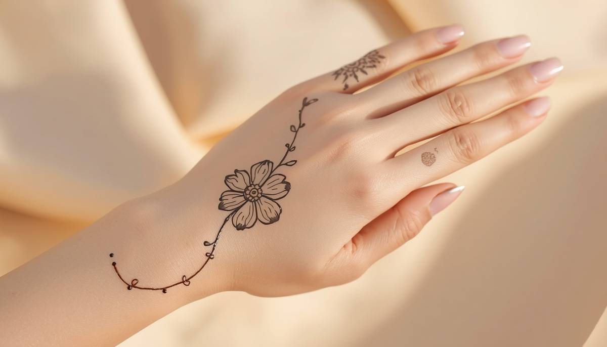 Front hand simple mehndi design that is easy, aesthetic and beautiful